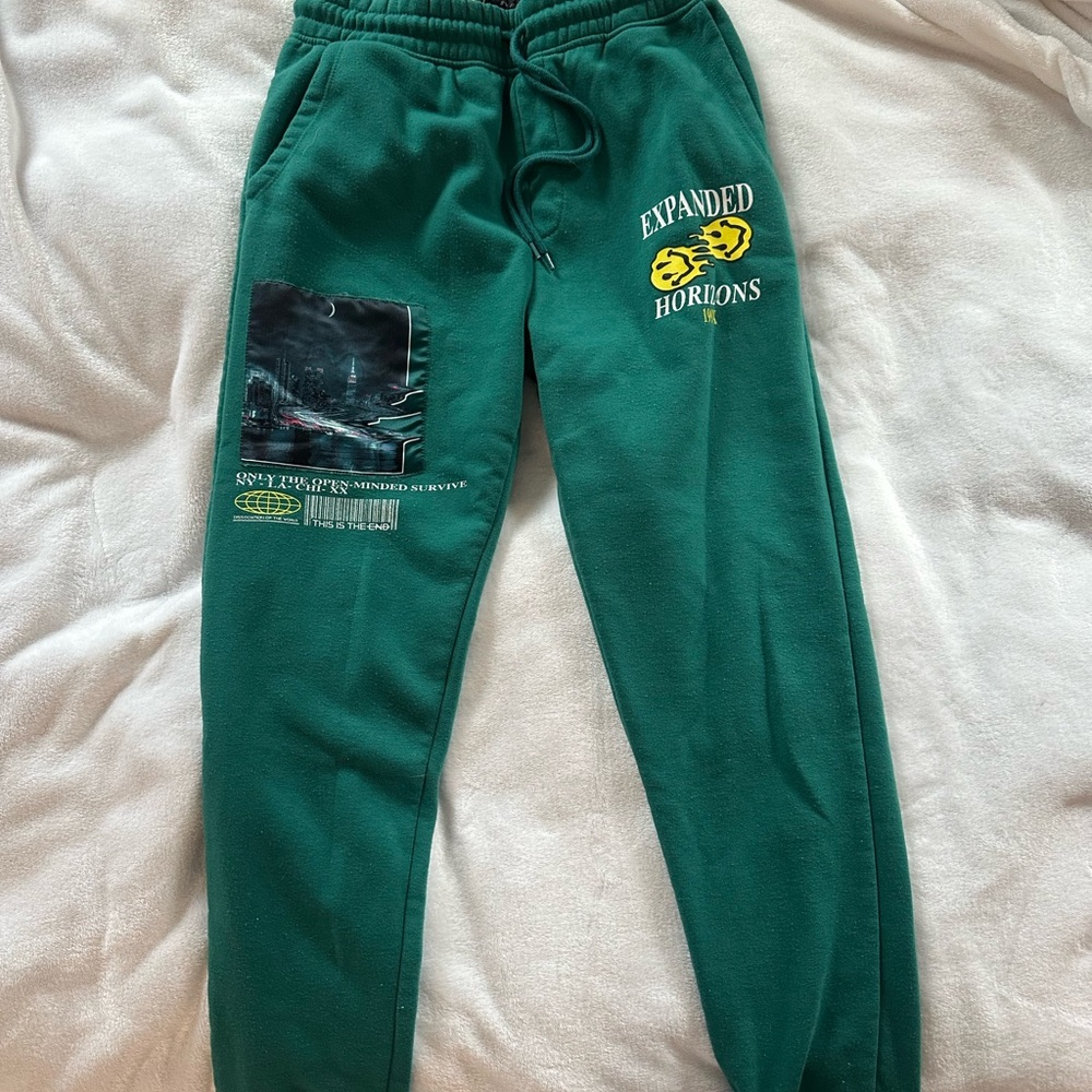 Green Patchwork Joggers